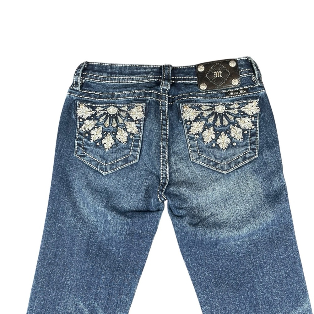 Miss Me JK55725 Girl’s Embellishment Rhinestone Skinny Blue Jeans Sz 16 (26x31 - Picture 4 of 9